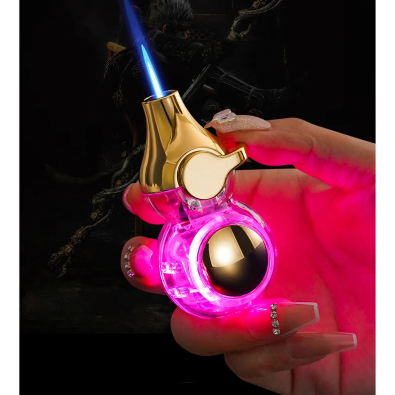 Gas Lighter Windproof Straight Torch Lighter Colorful