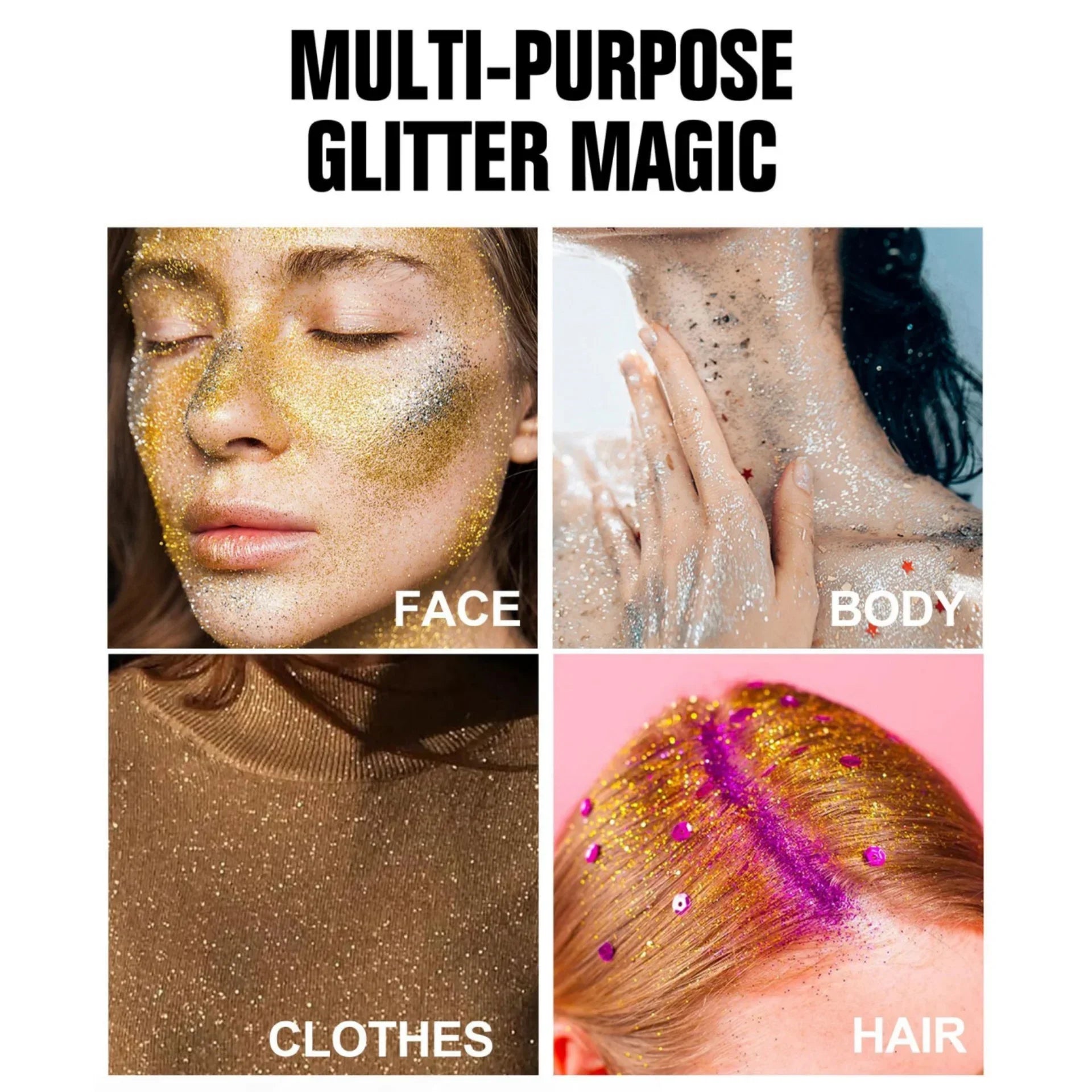 5 Color Body Highlight Powder Spray Brightening Sparkling Glitter Clothes Face Hair Makeup Highlighter Spray