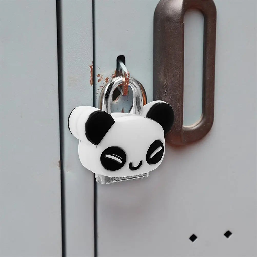 2Pcs Mini Lock Creative Cartoon Panda Padlocks Cute Key Lock for Cabinet Jewelry Box Luggage Storage Box Mini Locker