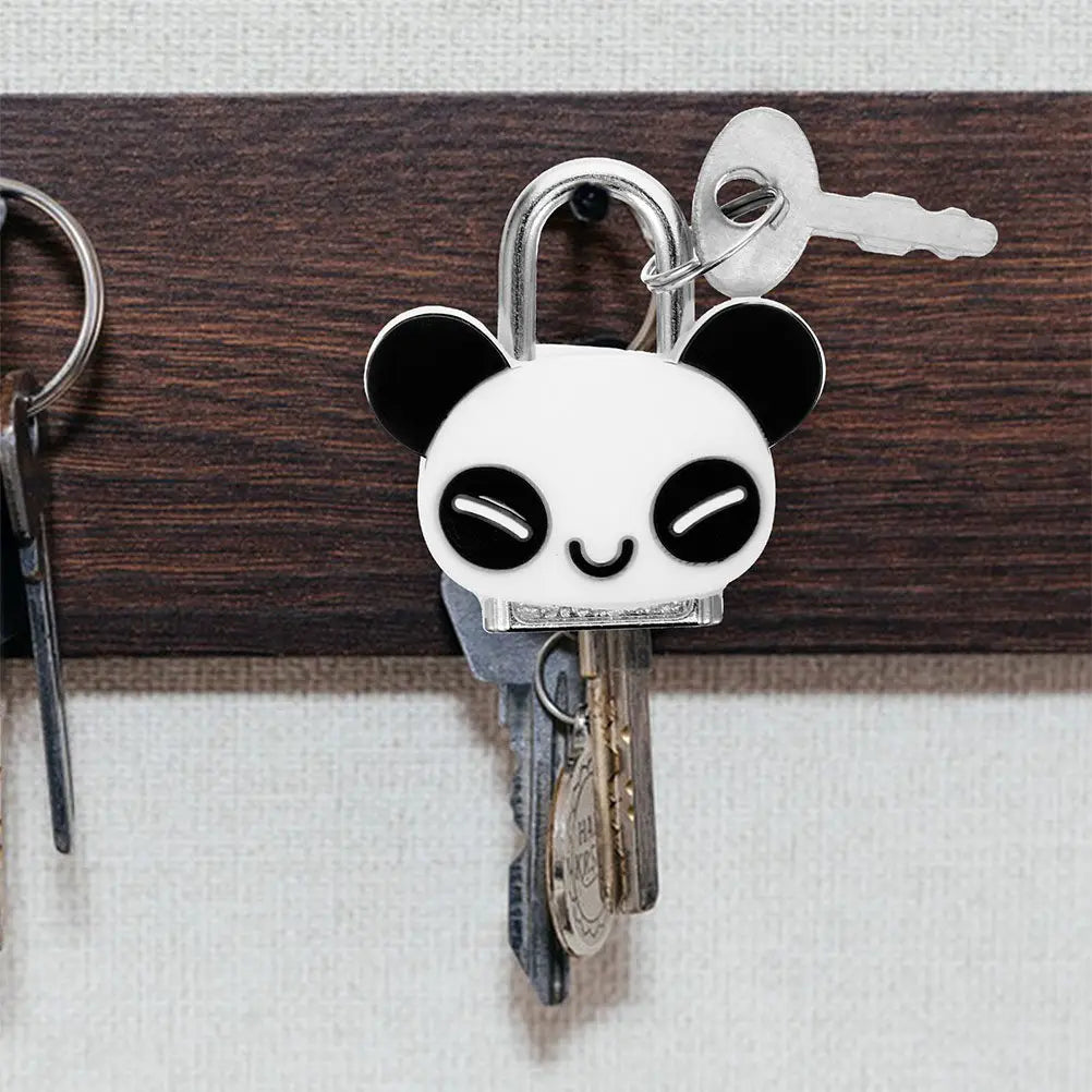 2Pcs Mini Lock Creative Cartoon Panda Padlocks Cute Key Lock for Cabinet Jewelry Box Luggage Storage Box Mini Locker