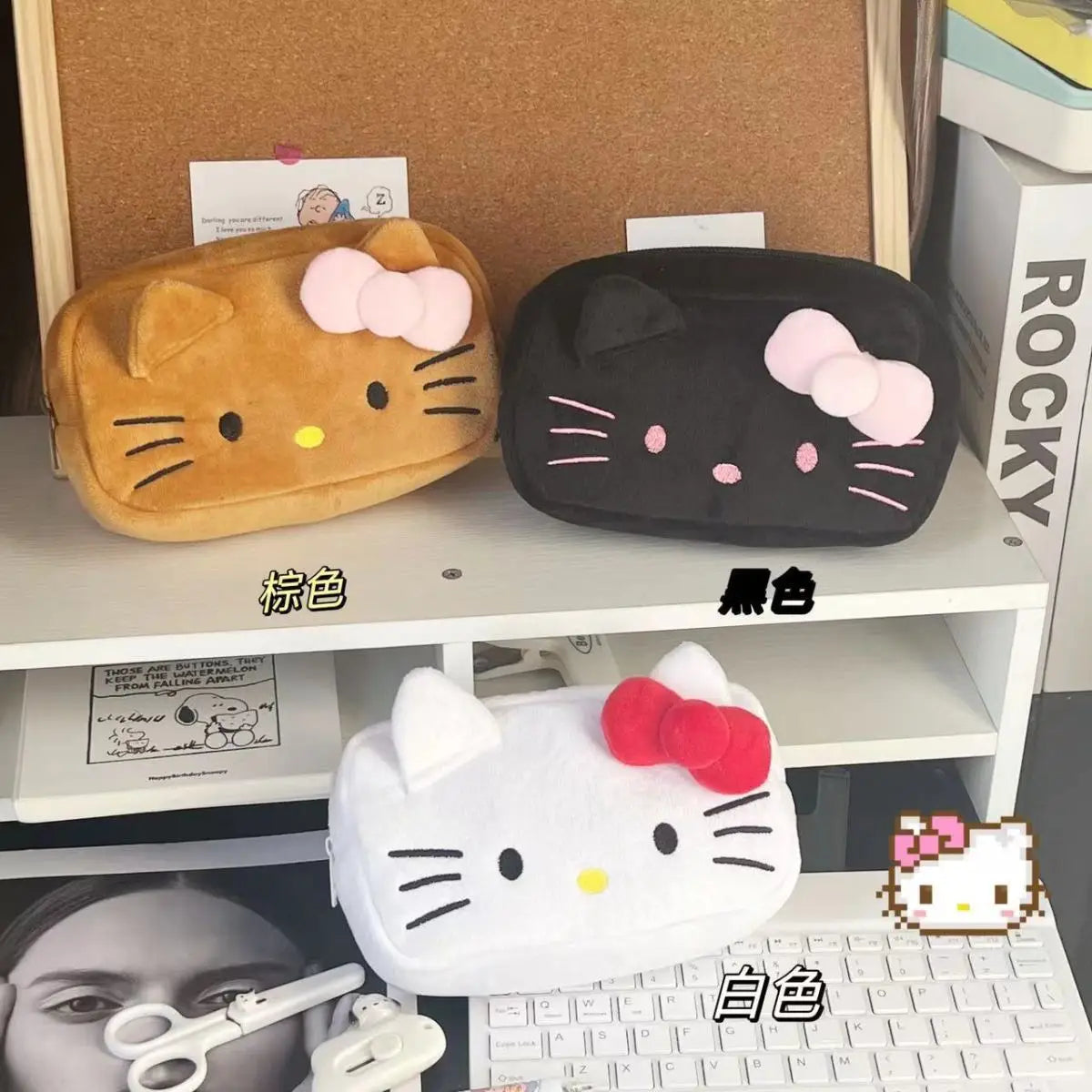 # Hello Kitty Cartoon Pencil Case Stationery Supplies Large Capacity Storage Bag Kawaii Makeup Bag A birthday Gift For Girl